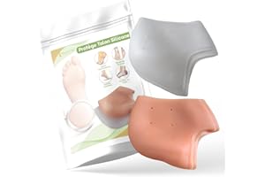 SLIM FEET PRO Lote de 2 pares protectores de talón de silicona transparente y beige para hombre, diseño de pies secos y ábimos, protección para zapatos, antidolores, pies callosizados