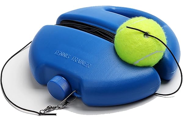 Entraîneur de Tennis Rebond de Tennis Entraîneur de Tennis élastique Rebond du Tennis Extérieur Entraîneur de Balle de Tennis pour Débutants, Enfants et Adultes Entraînement Solo 1 Pièce (Bleu)