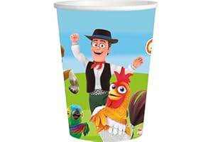 BeenSmile, VASOS LA GRANJA DE ZENON, Vasos para Niños - Decoración Cumpleaños Infantiles - Artículos para Fiestas y Celebraciones - 8 Unidades - 250 Ml