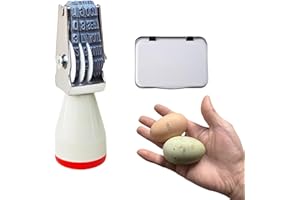 Homvik Tampon Dateur Manuel pour Œufs, Marquage 4mm avec Tampon Encreur Noir, Design Spécial Mois et Jour, pour Les Poules Canard Turquie Oeufs D'oie