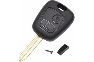 LMD Coque Clé plip télécommande pour Citroen Berlingo Picasso Saxo Xsara Peugeot Partner Expert + Lame Vierge, vis et transpondeur