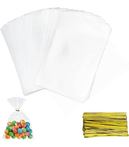 300 Bolsas De Celofán Con Puntos Blancos – 3 Tamaños (5.5x5.5, 7x7, 10x10 Cm), Autoadhesivas, Para Dulces Y Regalos