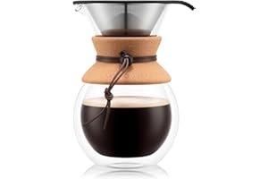 Bodum Double Wall Pour Over Cafetera Mango 8 Tazas, Doble Pared de Corcho, 34 Ounce