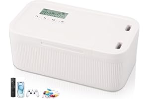 Harupink Safe Timed Lock Box,Handy Gefängnis mit zeitschloss,Zeitverriegelungsbehälter mit 2 Arbeitsmodus,23.9x13.1x 9.6 cm Handy Safe Robust Tragbar Timer für Sichert Wertsache (Weiß)