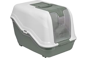 PETGARD XXL Katzentoilette Netta Maxi Weiss-grün speziell für große Katzenrassen