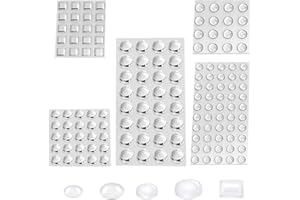 UNI-FINE SHOP Uni-Fine 5 Sizes Clear Rubber Feet Soft Door Stopper Self-Adhesive Elastic Adhesive Bumper Pads Non-Slip Clear Bumpers Noise Dampening Pads for Furniture, Cupboards, Notebooks, 143 Pcs