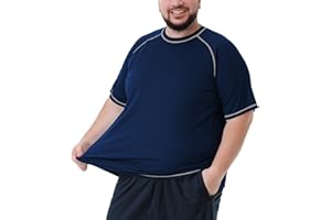 IDTSWCH Camiseta de natación para hombre de talla grande Rash Guard para hombre, protección de playa, camiseta de manga corta, extralarga, talla grande