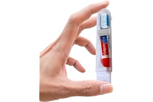 Wilosc Toothbrush Travel Set Compatible with Colgate Mini Toothpaste - Portable Toothbrush Set | Festival Essentials
