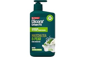Dicora Urban Fit | Oczyszczający żel pod prysznic Detox Herbata Matcha & Gruszka | Łagodny i nawilżający żel pod prysznic, minerały i witaminy dla skóry, rozmiar 825 ml