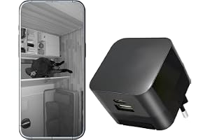 WIFI Spionkamera i USB-väggladdare, WIFI-Bugg för avlyssning, IR Mörkersyn, Push-notiser
