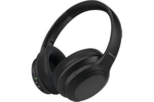 groov e Rhythm Wireless Headphones - Active Noise Cancelling Headphones with 32Hrs of Audio Playback - Bluetooth & 3.5mm Audio Jack - Black
