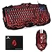 Produktbild Koolertron Tastatur Maus Set, 114 Tasten Deutsche mechanische gaming tastatur und maus, gaming tastatur led leuchtendes set, 7 Farbe ps4 tastatur mit maus für PC, Laptop, Xbox One X