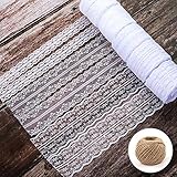Eigenschaften: Komplizierte Spitzenmuster verleihen Ihrer Dekoration ein Vintage- und klassischen Aussehen und machen Ihr Handwerk verfeinerter und schöner. Das Jutegarn ist 50 Meter lang und kann für diesen Anlass verwendet werden.