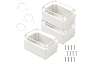 3 stycken vattentäta tomma höljen IP65, 100 x 68 x 50 mm, plasthölje med transparent lock, universellt projekthus, kopplingsdosa