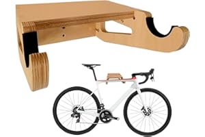 Qianly Bicycle Wall Mount, Bike Hanger Garage Indoor Bicycle Hanging Hooks Bike Hook Wooden Bike Rack for Hybrid Bike, Road Bicycles
