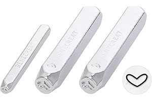 BENECREAT 3 PCS 2/4/6mm Herramienta de Estampado de Dibujo Corazón Sello de Metal Sellos de Perforado Puzones para Estampado de Patrones sobre Joyería,Metal, Madera y Cuero