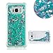 Produktbild Aearl Für Samsung Galaxy S8 Treibsand Handyhülle, Silikon TPU Weich Stoßfest Bumper Schutzhülle Glitzer Durchsichtig Süße Flüssig Bewegende Quicksand Hülle mit Displayschutzfolie - Grünes Herz