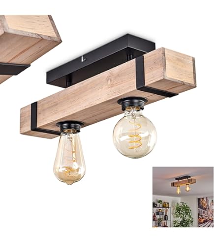 Plafonnier LED Grasse En Métal Noir, Luminaire Design à 4 Cercles