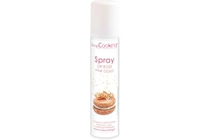 ScrapCooking - Spray Colorant de Surface Or Rose 75 ml - Spray Alimentaire pour faire Briller vos Pâtisseries, Biscuits, Macarons, Pâtes à Sucre, Cupcakes, Gâteaux, Entremets, Bûches - 4299