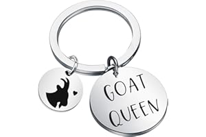 CENWA Goat Lover Gift Goat Jewelry Farm Gift Goat Queen Keychain Goat Farmer Gift