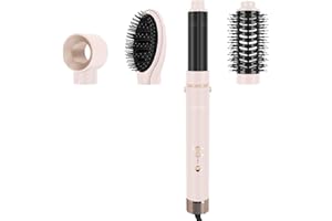 PARWIN PRO BEAUTY 4 in 1 Air Styler, Hair Dryer Brush, Million Ionic Hair Dryer with Hot Air Brush, Auto Hair Curler(40MM), Round Brush for Hair Styling, Drying, Volumizing, and Curling(Pink)