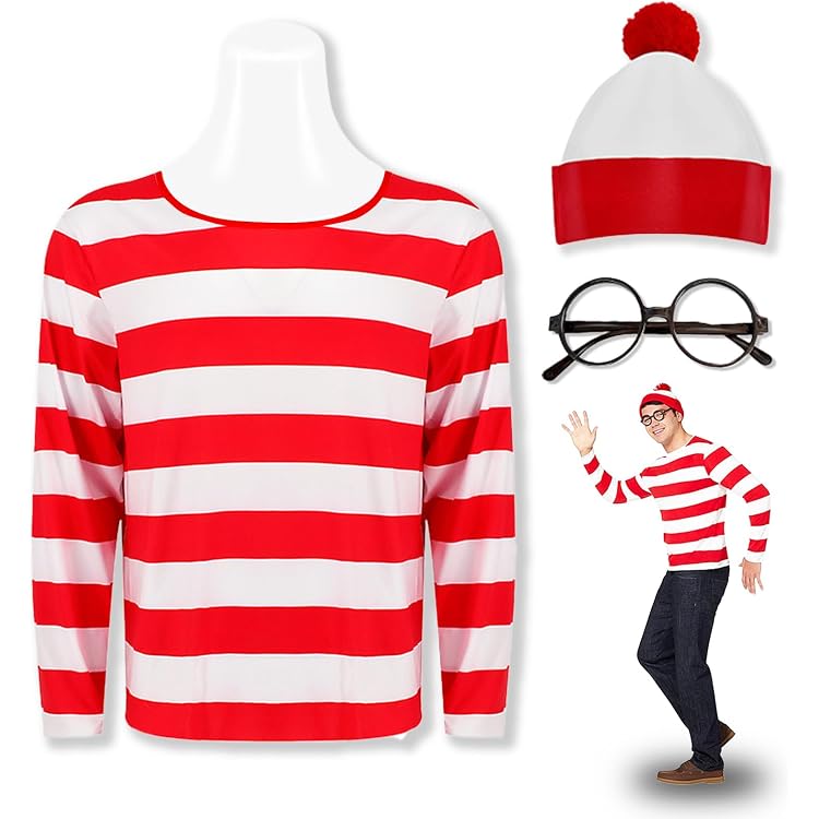 Déguisement Où Est Charlie - T-Shirt, Bonnet Et Lunettes Pour Fête Déguisée