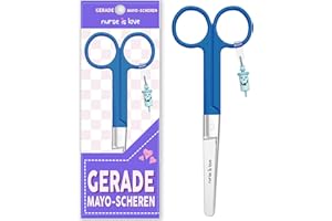 Nurse is Love Mayo Schere, Verbandsschere Pflege, Verbandschere Krankenschwester Schere aus Edelstahl scharf, abgerundete Spitze | für rettungsschere | Trauma schere mit bunt Designs |
