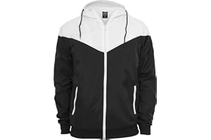 Urban Classics Arrow Windrunner för män, avslappnad vindjacka med huva, övergångsjacka med färgblockdesign