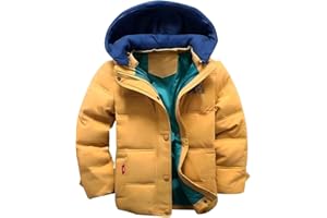 linboo Doudoune Enfant Garçon Manteau de Duvet Blouson Chaud Veste d'Hiver à Capuche Sport Jacket