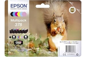 Epson 378 Squirrel Genuine Multipack, 6-colours Ink Cartridges, Claria Photo HD Ink