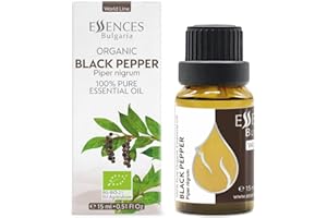 ‎ESSENCES BULGARIA Essences Bulgaria Ätherisches Bio-Öl aus Schwarzem Pfeffer 15 ml Piper Nigrum – 100% Rein Natürlich Unverdünnt Therapeutische Qualität Aromatherapie-Luftbefeuchter Entspannende Gelenkmassage