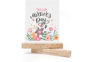 ROYUEXT Holz Kartenhalter Set, Stabiler Kartenhalter 2 Stück mit Glücksmomente, Bilderständer aus Holz 15×2×2 mit 4mm breiten Spalt