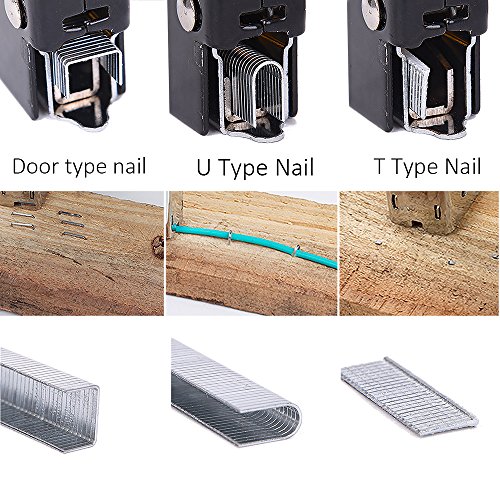 WOLFWILL 3 in 1 Schwer Belastung Heftklammer Gun Brad Nagler Schnurlos Staple Nagel Tacker Kit Bonus Nagellöser & 3 Typen Nagel Set - 4