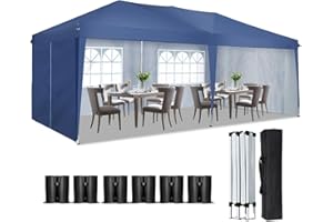 SANHENG Pop Up Gazebo, 3x6m Gazebo with sides, Waterproof, UV-Resistant, Easy-Assembly ideal for Weddings, Parties, Picnics and Commercial Use (Blue)
