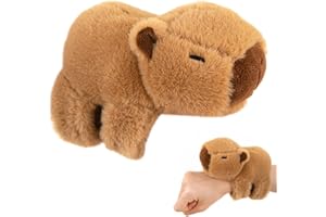 BCTHLBF Capybara Slap Bracelet,25cm Cute Capybara Huggers,Stuffed Animals Slap Bracelets,Wristband Plush Cuddler Interactive Bracelet,for Boys and Girls Birthday Party Gift