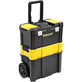 STANLEY Essential Rolling Tool Box, Metal Latches, STST1-80151 | Extra large container, portable tray, medium box, 2 compartm