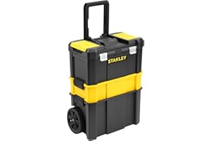 STANLEY Caja de Herramientas Rodante Esencial, Taller Móvil 3 en 1 con Unidades Apilables, Solución Portátil para Herramientas, STST1-80151.