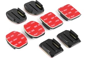 HSU Supporti Adesivi Casco per GoPro, Curvi Piatti Attacchi Attacco Casco con 3M Adesivo per Hero 12/11/10/9/8/7/6/5/4/3