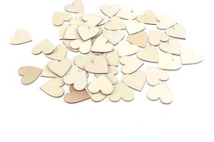 VORCOOL 100 Stück 40mm Herz Holz Scheiben Scheiben Für DIY Handwerk Verzierungen Naturholzscheiben