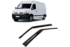 CarJoy Lot de 2 déflecteurs d'air Déflecteurs d'air Déflecteurs de Pluie Déflecteurs de fenêtre latérale Compatibles avec Renault Master 2000-2009 Protection Contre la Pluie Montage Externe