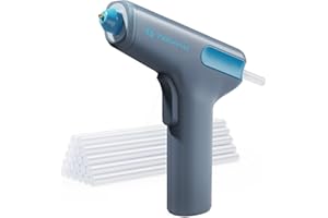 Tilswall Akku Heißklebepistole, 15s Schnell Aufheizung Kabellos Heissklebepistole, 4V Upgraded Ohne Tropfen Aufladbar Klebepistole Type-C, 20 Heißklebesticks 7mm für DIY Handwerk Reparaturen Haus Büro
