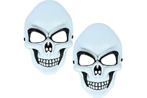 MICJLLT 2 Pcs Halloween Scary Skeleton Face Mask Kids Trick or Treating,Horror Scary Skull Mask Creepy Applicable Spooky OccasionsHalloween Fancy Dress Costume Accessories for Children and Adults