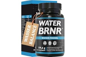 ‎BRNR WATER BRNR - 5in1 Wasser Balance + Stoffwechsel Formel mit Vitamin B6, Brennnesselextrakt + Bindegewebe mit Kupfer, keine chemischen Entwässerungstabletten, Rosskastanienextrakt, 120 Kapseln