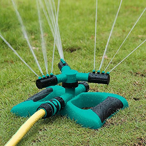 Garten Sprinkler- Automatische Rasen Wasser Sprinkler 360 Grad 3- Arm Rotierende Sprinkler System