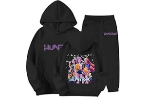 GENERIC Kpop Kinder Jogginganzug Mädchen Jungen - K Pop Trainingsanzug Kinder 2 Teilig Kpop Pullover Hoodie und Jogginghose, Hip Hop Outfit Mädchen Sportkleidung Y2K Anime Kapuzenpullover Sport Set 2-13 Jahre