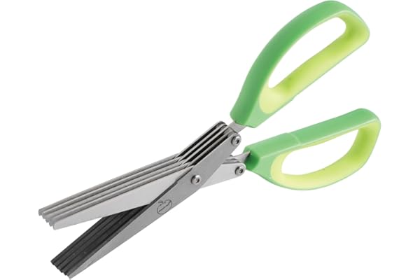 Mastrad - Ciseaux à Herbes - 5 Lames - Peigne de nettoyage - couper - ciseler - Herbes aromatiques - Lames professionnelles acier inoxydable