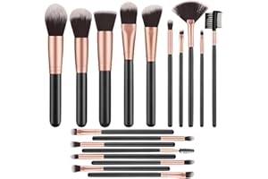 SINZUX Make-up-Pinsel von Rose Golden mit 18 Teilen, hochwertige Make-up-Pinsel für Gesicht und Augen, synthetische Pinsel für Concealer, Puder, Blush Eyeshadow