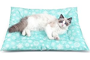 Pawtasy Tappetino Refrigerante per Cani e Gatti Tappeto Rinfrescante in Gel Non Tossico Materassino Raffreddamento per Animali Ideale per Cani e Gatti nella Calda Estate S 56 x 66 cm