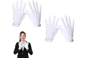 XIWUPO Schützenhandschuhe Weiß, Weiße Handschuhe Schützenfest, Weisse Handschuhe Schützenfest, White Gloves, Weiße Handschuhe, Handschuhe Weiß Herren, Für Münzen, Schmuck, Silber, 2 Paar