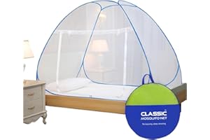 Classic Mosquito Net for Single Bed | Foldable Machardani | Polyester Strong 30GSM mesh | PVC Coated Corrosion Resistant Stee